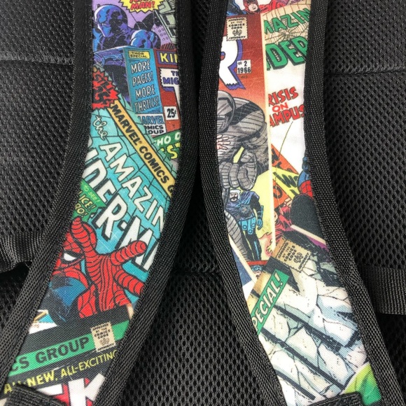 Marvel Comics Comicbook Themed Backpack Captain America Spider-Man Hulk Thor NWT - Picture 6 of 11